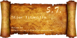 Stier Titanilla névjegykártya